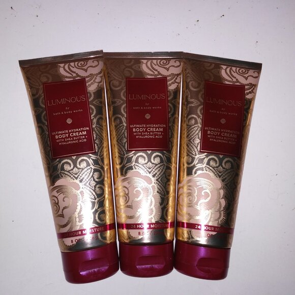 Set of 3 Bath and Body Works Cream Lotion Luminous Ultimate Hydration Shea Butte